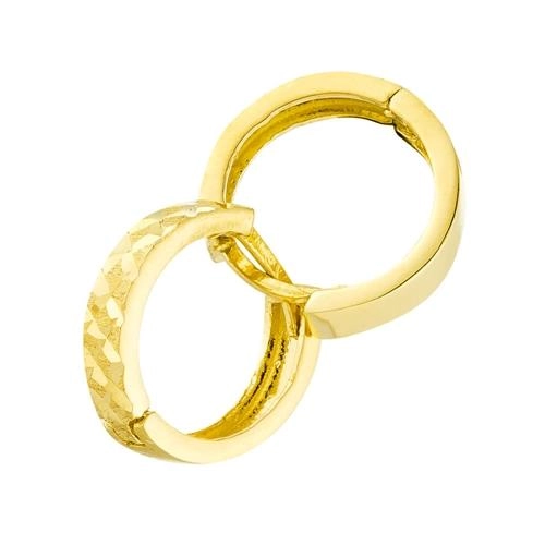 Brinco Argola Redonda Trabalhada Fosca 0.80 gramas Ouro 18k