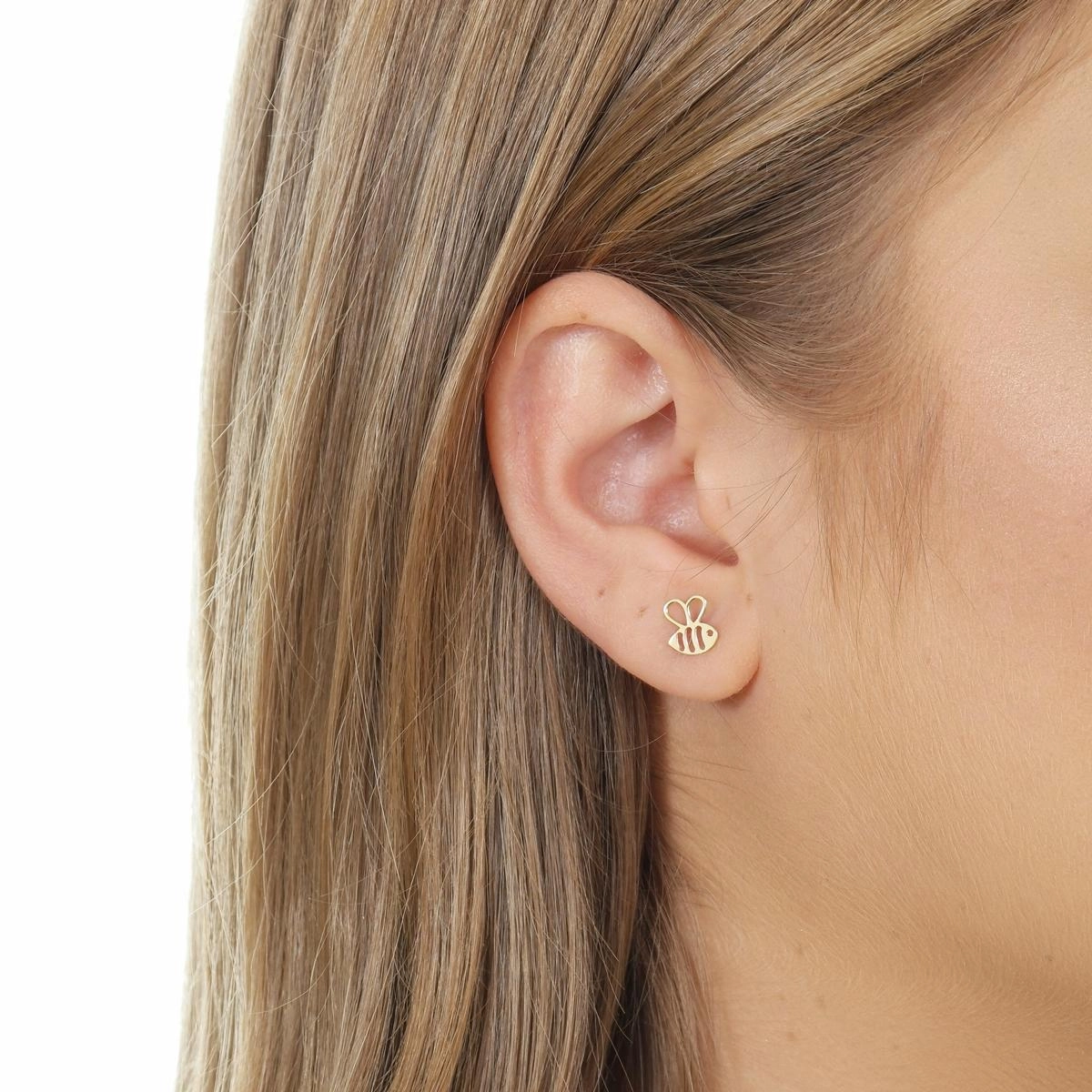 Brinco Ouro 18k Abelha 8.00mm