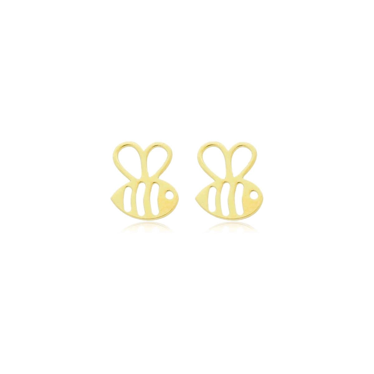 Brinco Ouro 18k Abelha 8.00mm