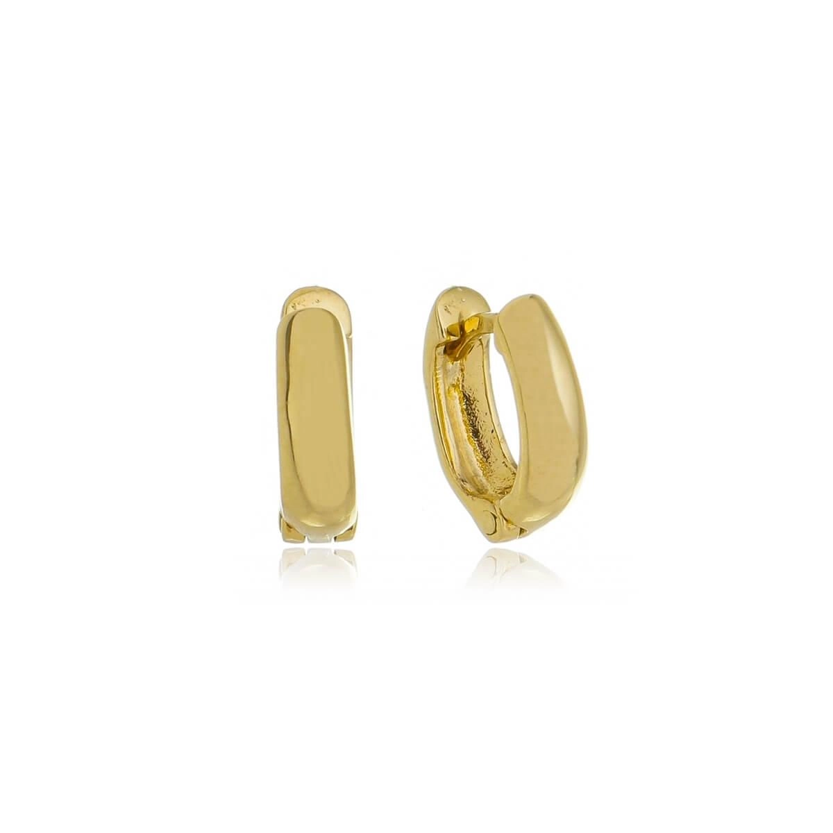 Brinco Ouro 18k Argola C/Trava 9.50mm 