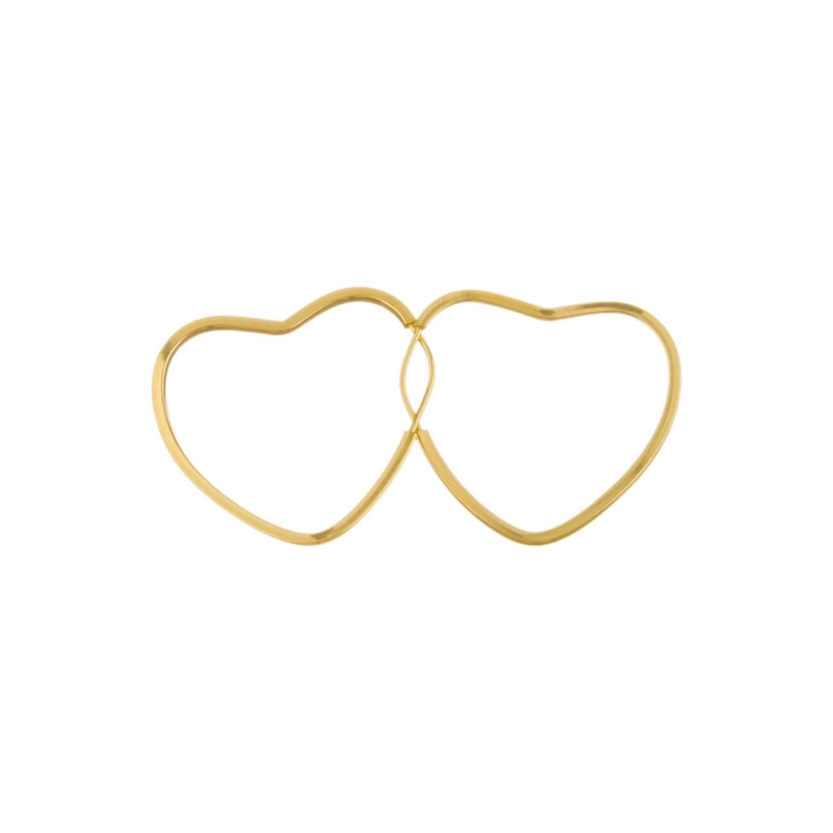 Brinco Ouro 18k Argola Coração 0.60 gramas