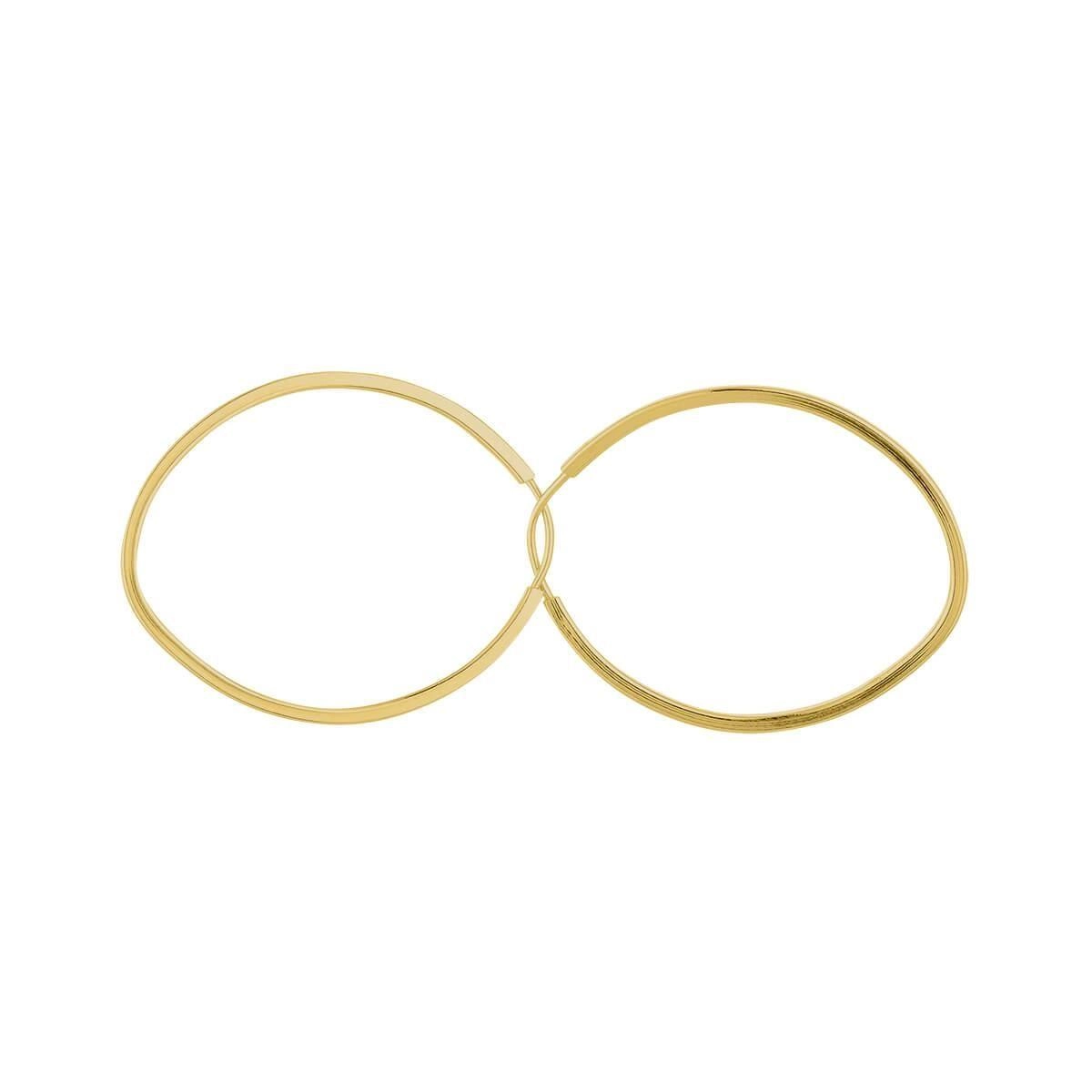 Brinco Ouro 18k Argola Oval 1.20 Gramas AR33120Z