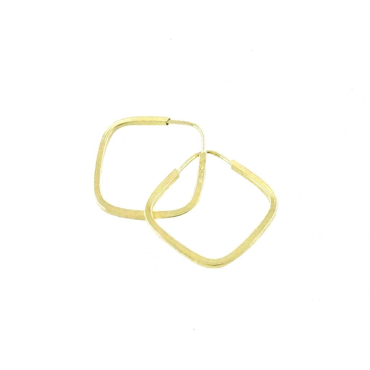 Brinco Ouro 18k Argola Quadrada 0.40 gramas