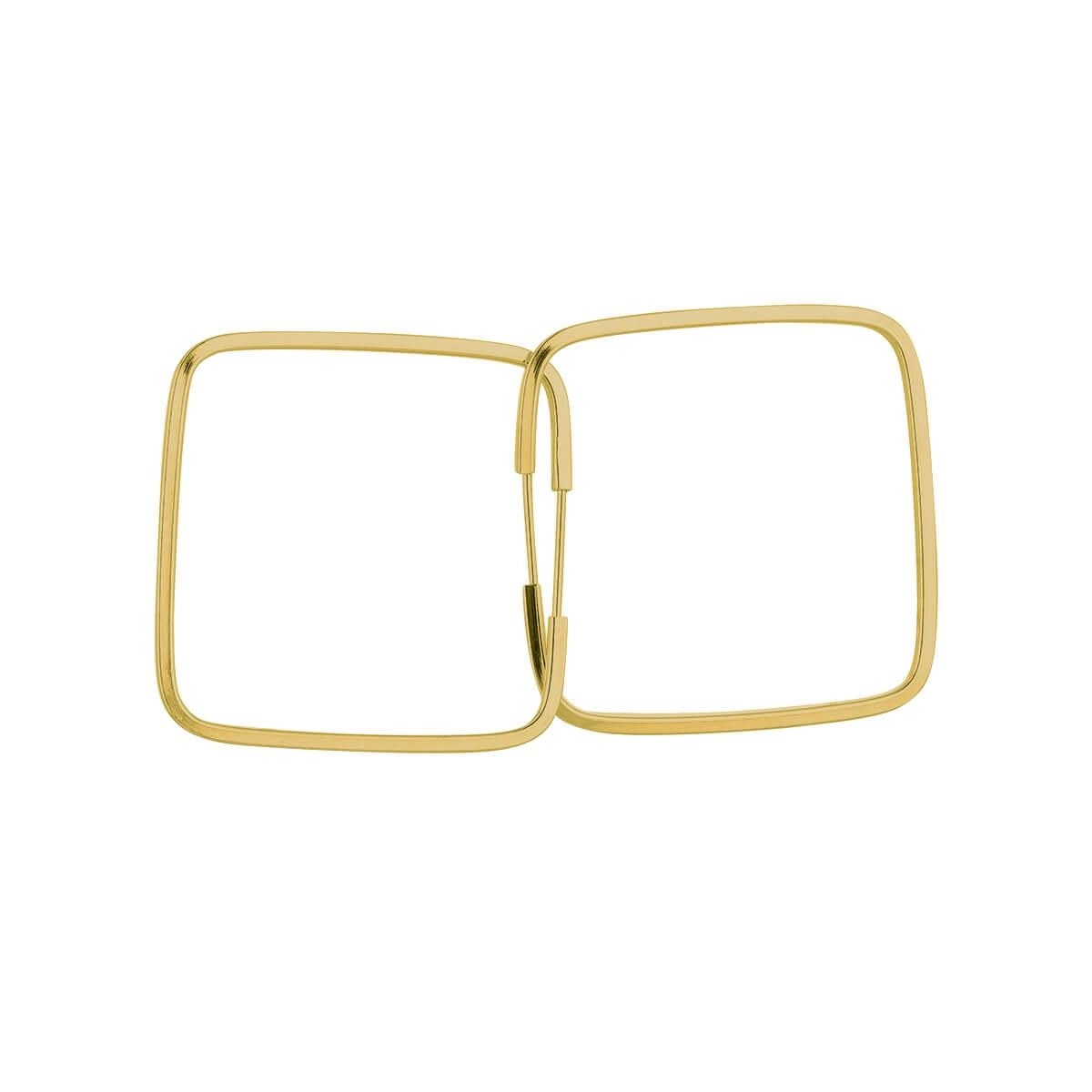 Brinco Ouro 18k Argola Quadrada 1.35 Gramas