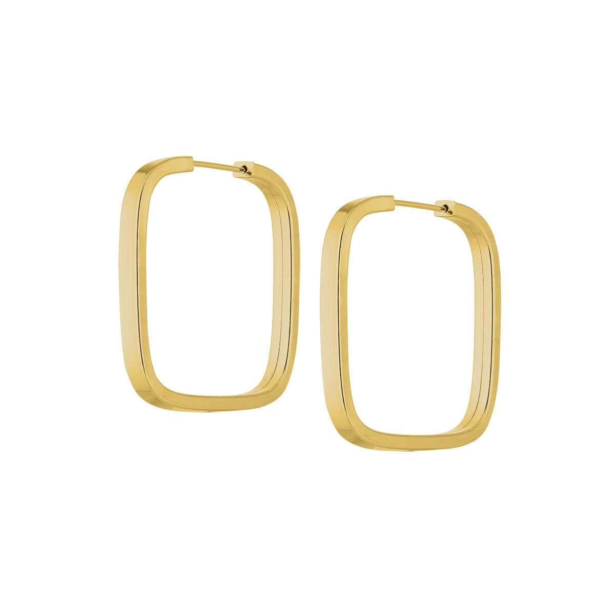 Brinco Ouro 18k Argola Quadrada 2.05 Gramas