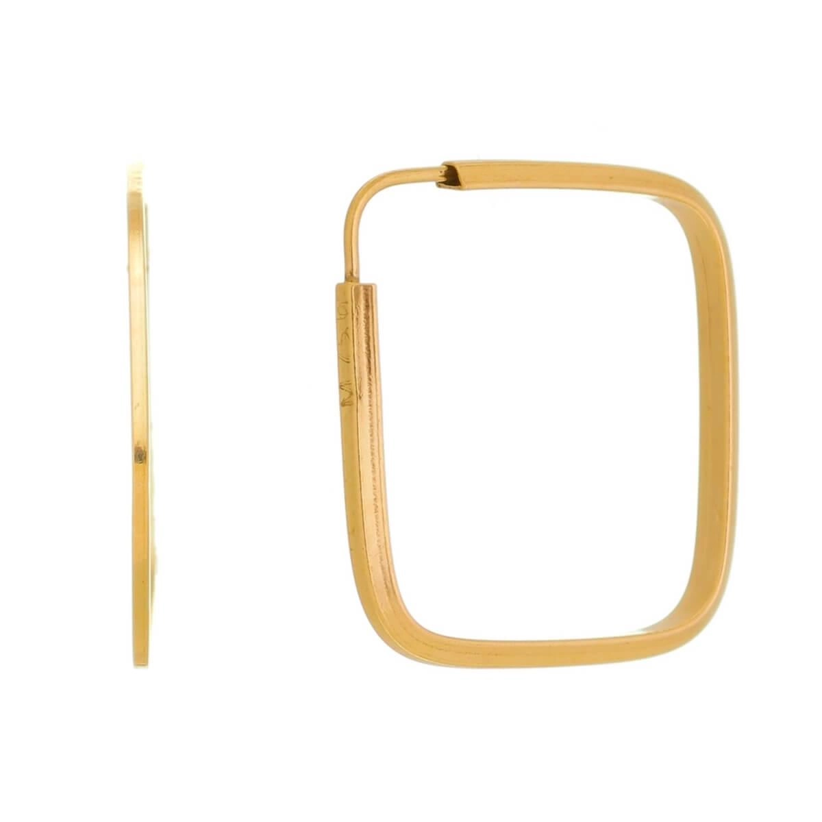 Brinco Ouro 18k Argola Quadrada 24.50mm