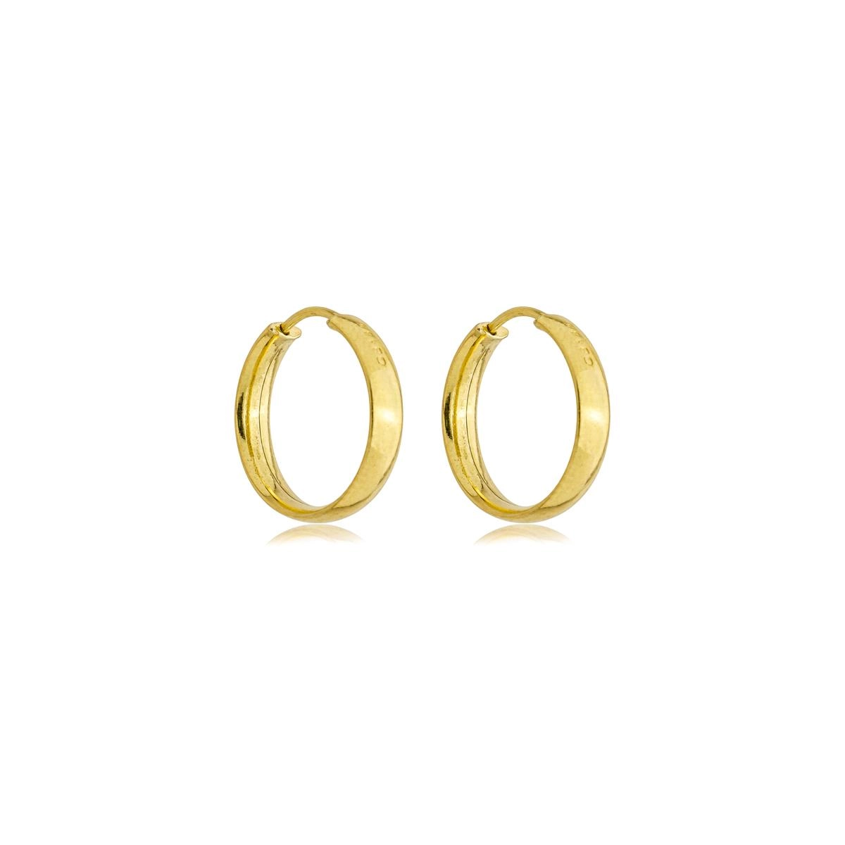 Brinco Ouro 18k Argola Redonda 1.40cm