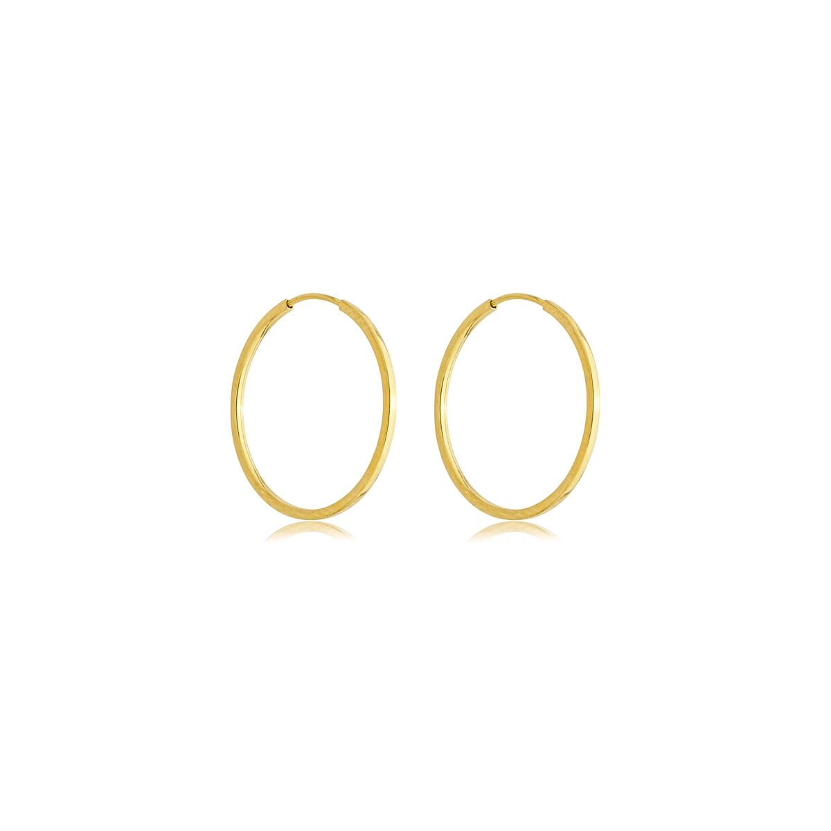 Brinco Ouro 18k Argola Redonda 1.65cm