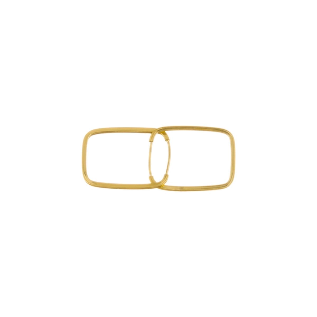 Brinco Ouro 18k Argola Retangular 0.45 gramas