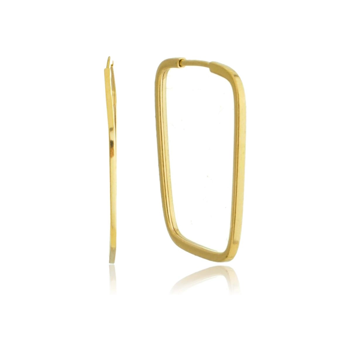 Brinco Ouro 18k Argola Retangular 0.50 gramas
