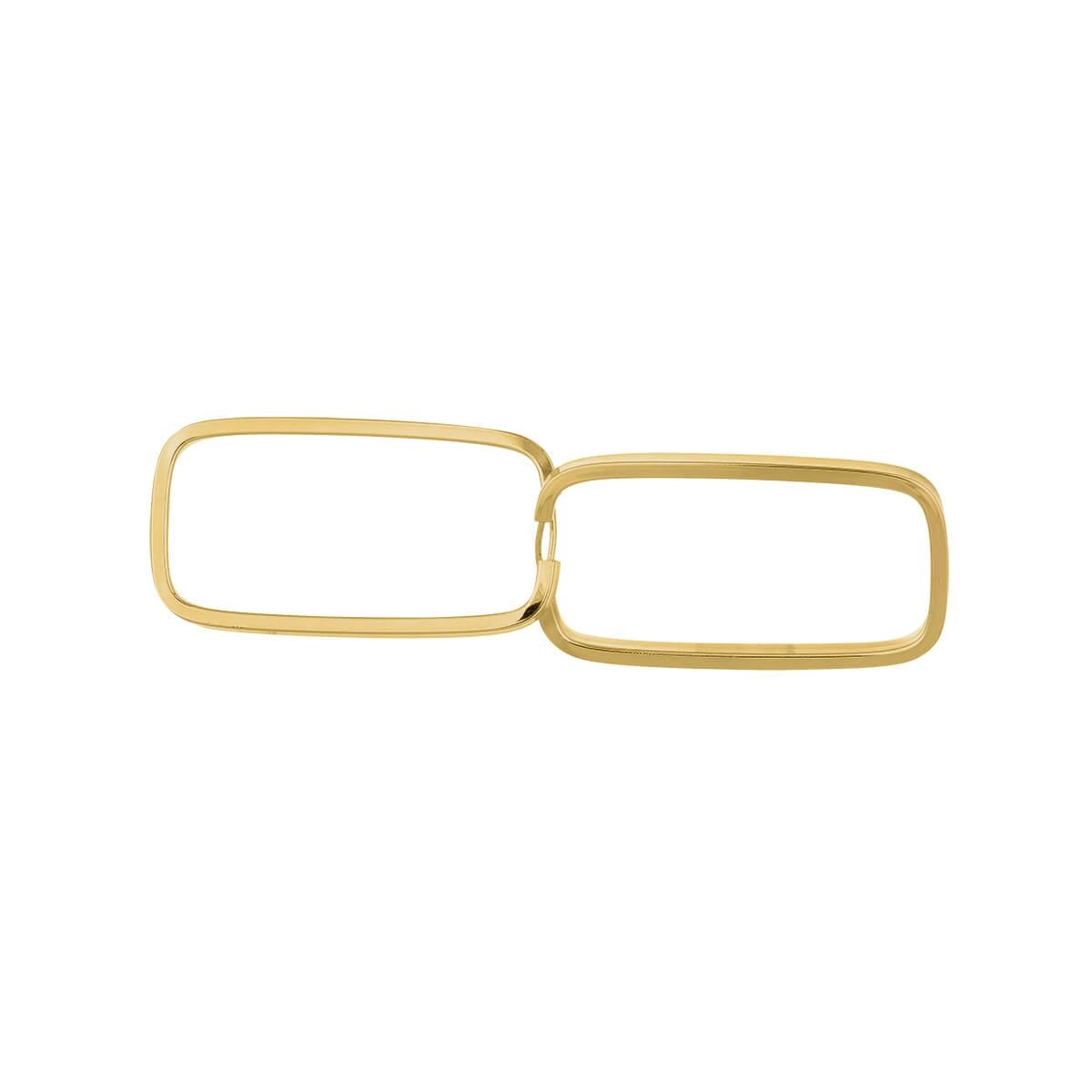 Brinco Ouro 18k Argola Retangular 35mm 2.60 Gramas