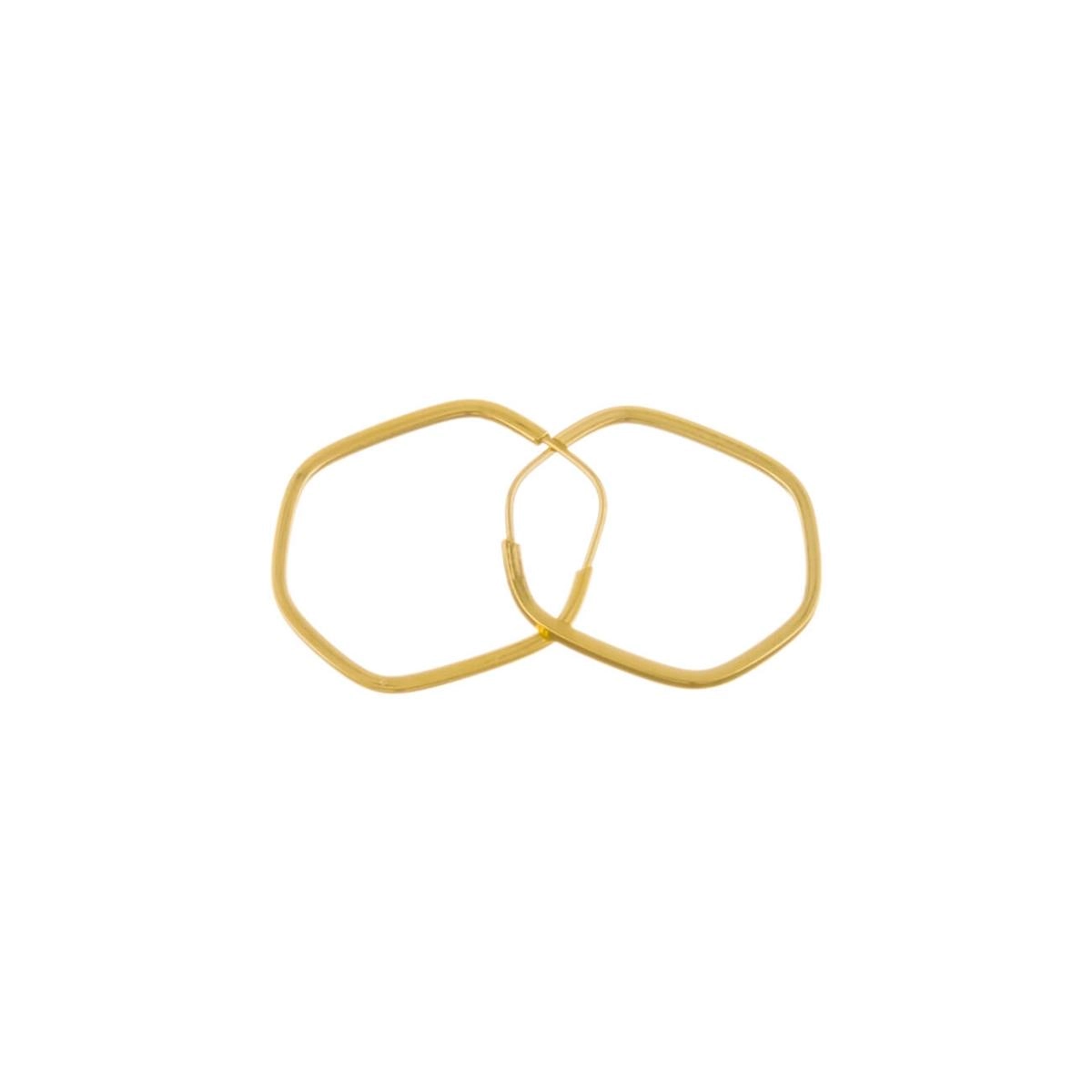 Brinco Ouro 18k Argola Sextavado 0.50 gramas AS14050