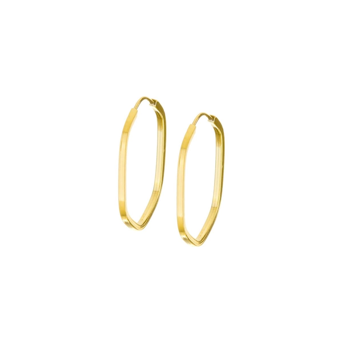 Brinco Ouro 18k Argola Sextavado 0.50 gramas AS14050