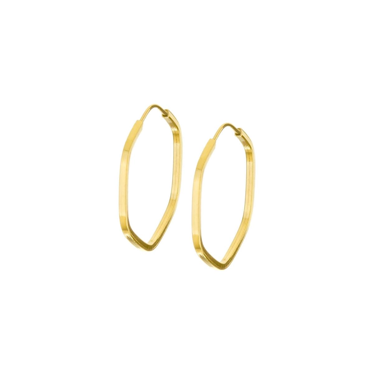 Brinco Ouro 18k Argola Sextavado 0.50 gramas AS15050