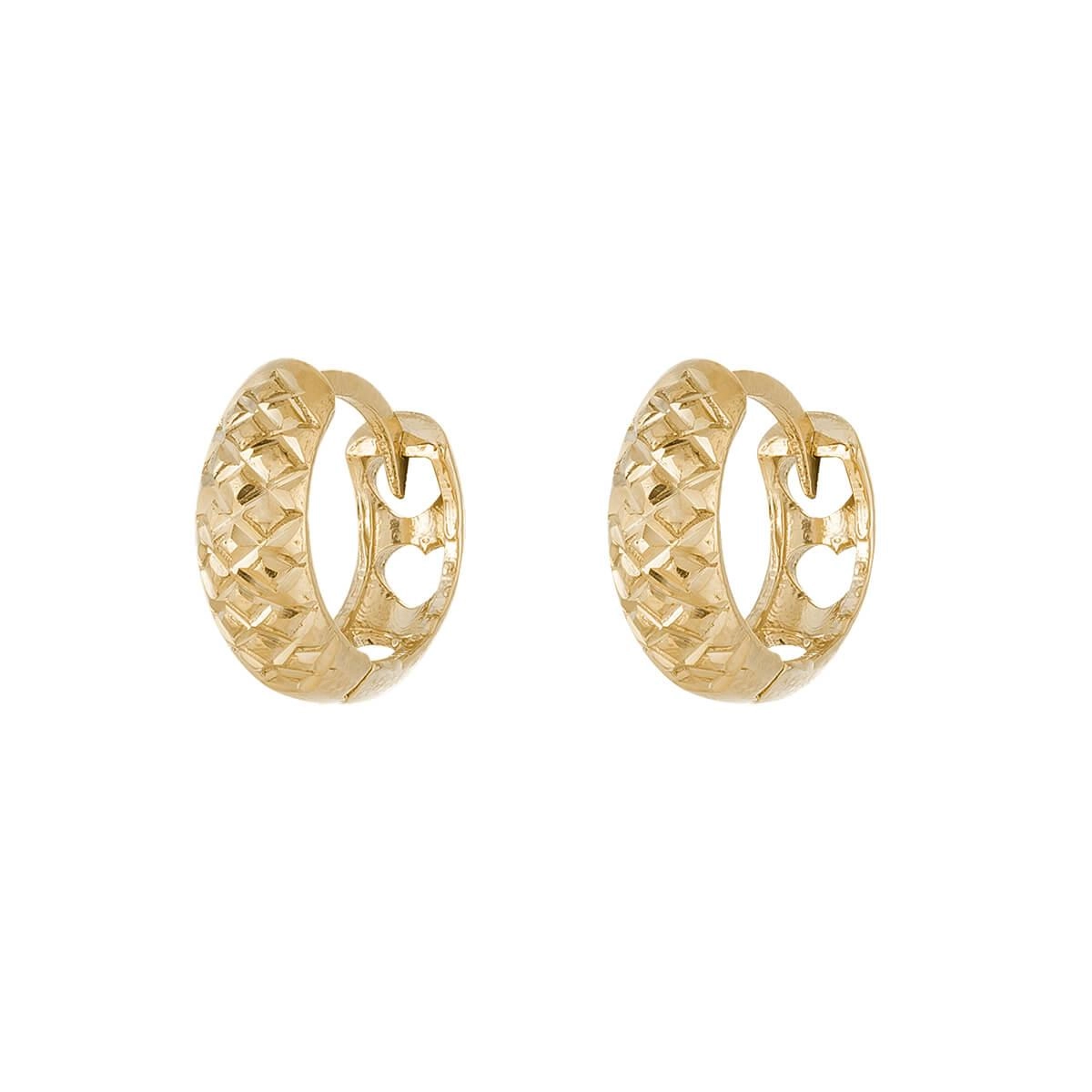 Brinco Ouro 18k Argola Trabalhada Segundo Furo 10.50mm
