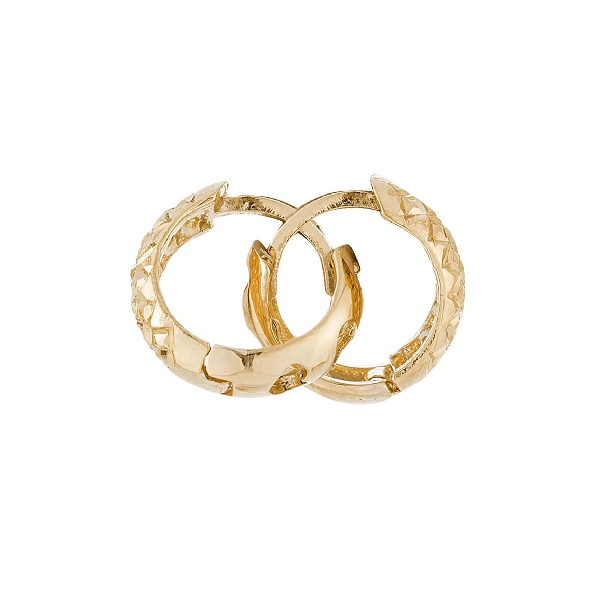 Brinco Ouro 18k Argola Trabalhada Segundo Furo 10.50mm