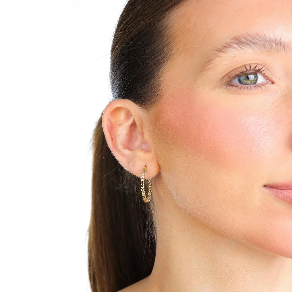 Brinco Ouro 18k Argola Vazada Aberta 2.30cm