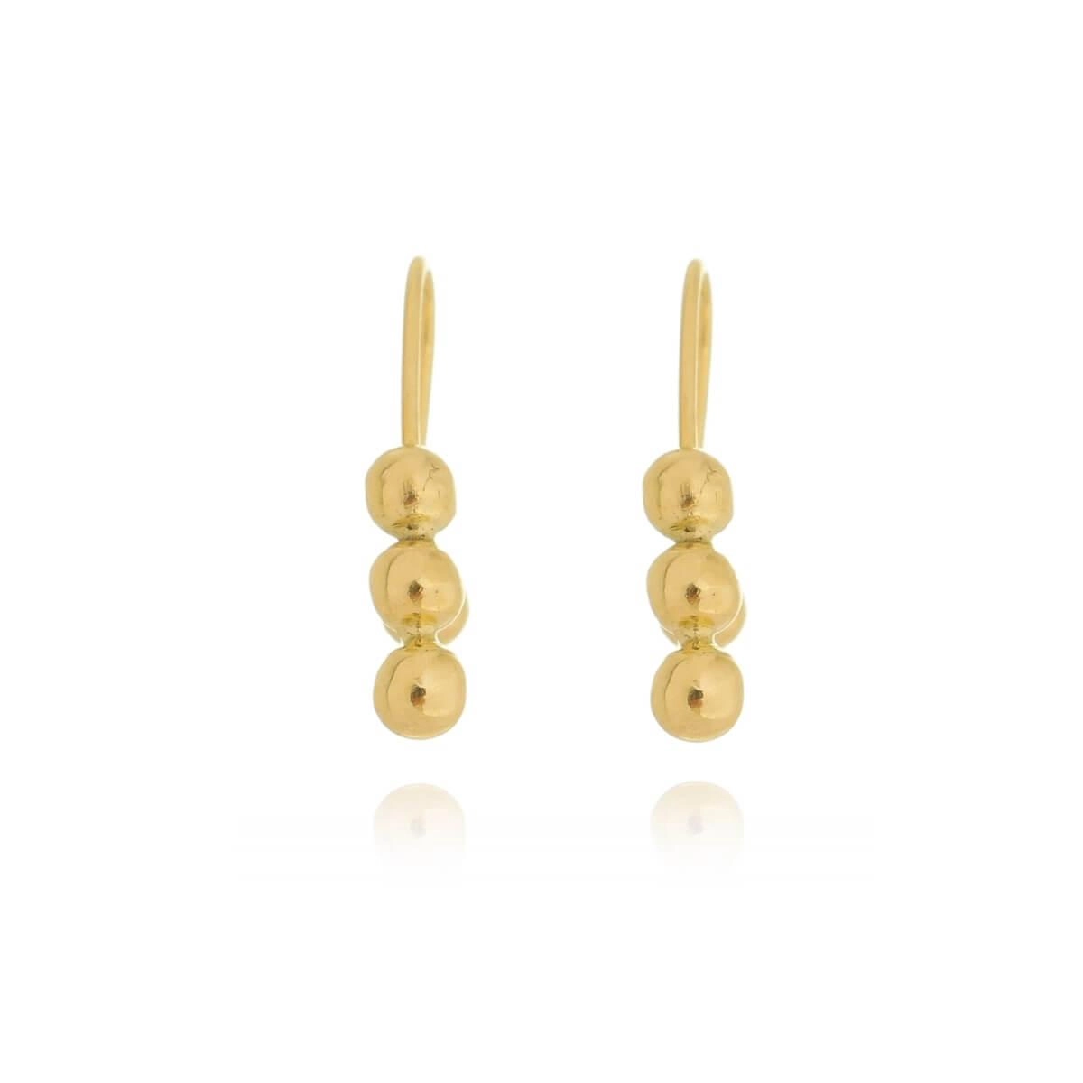 Brinco Ouro 18k Bolinhas 1.75cm