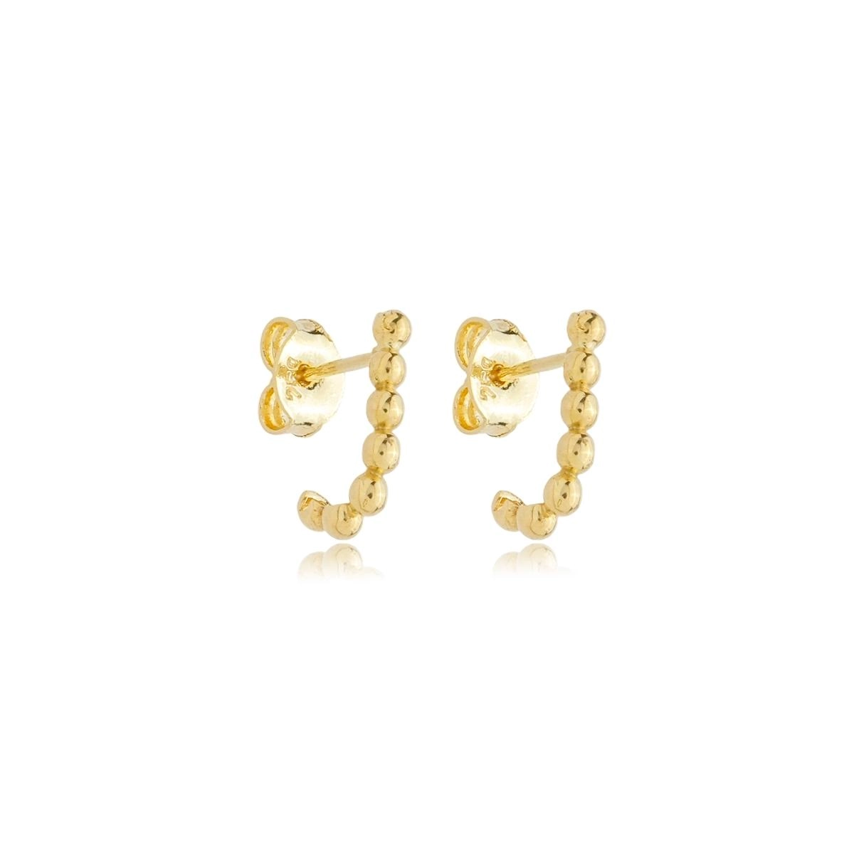Brinco Ouro 18k Bolinhas 9mm