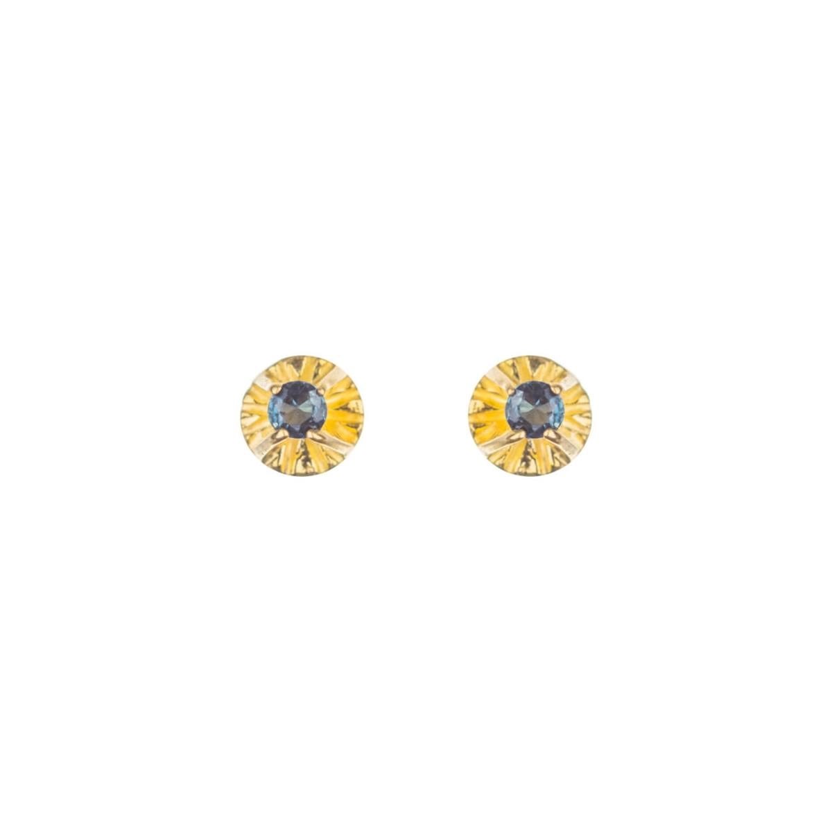 Brinco Ouro 18k C/ Safira 6.0 Pontos 0.85 gramas