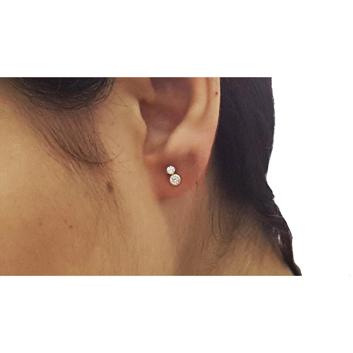 Brinco Ouro 18k C/ Zircônia 0.60 gramas