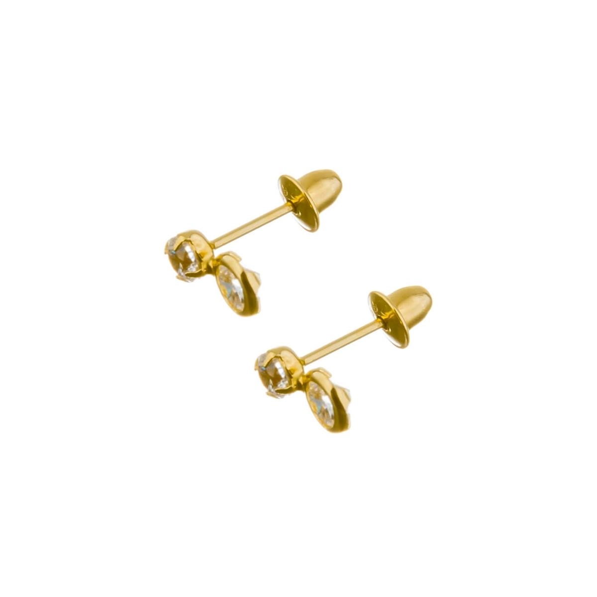 Brinco Ouro 18k C/ Zircônia 0.60 gramas