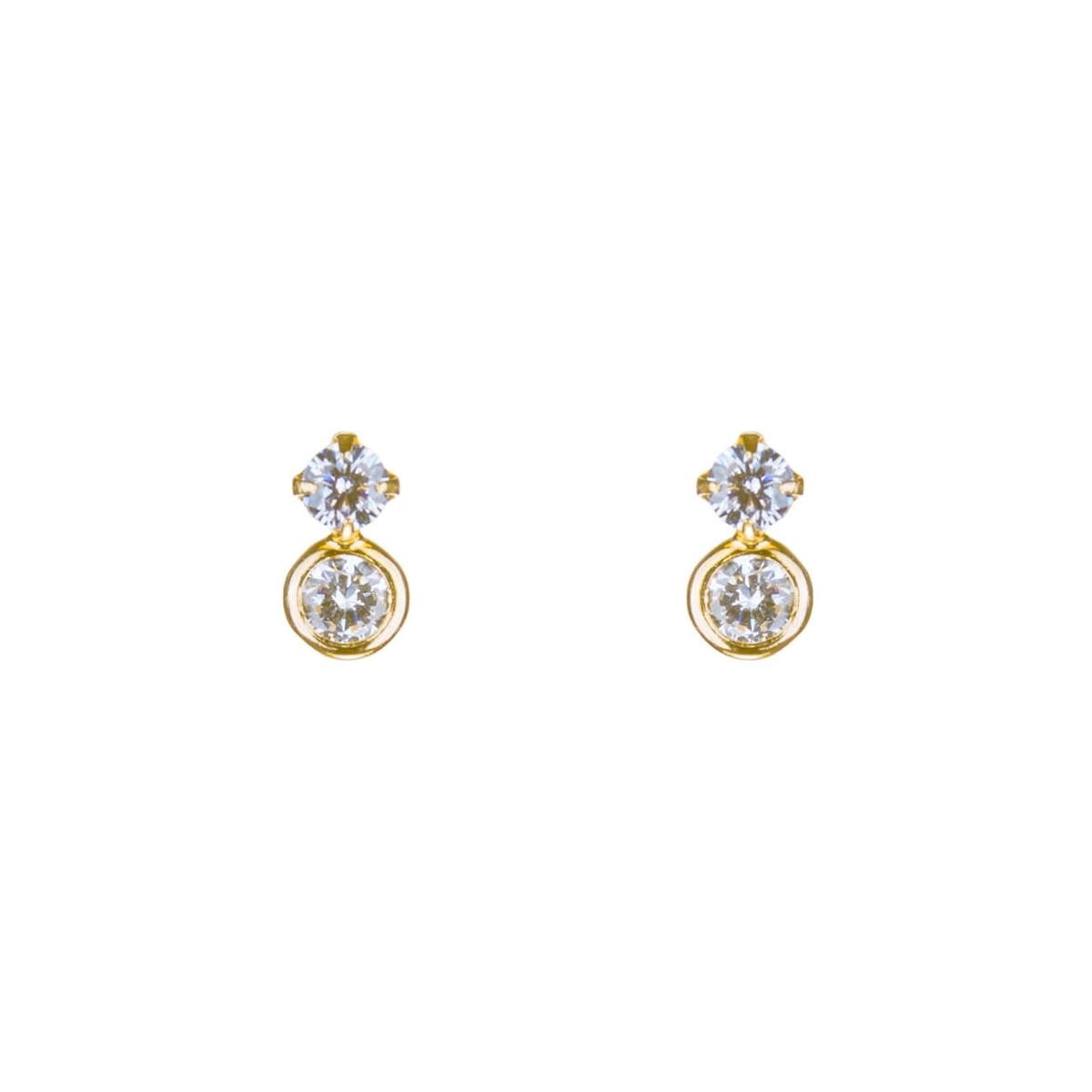 Brinco Ouro 18k C/ Zircônia 0.60 gramas