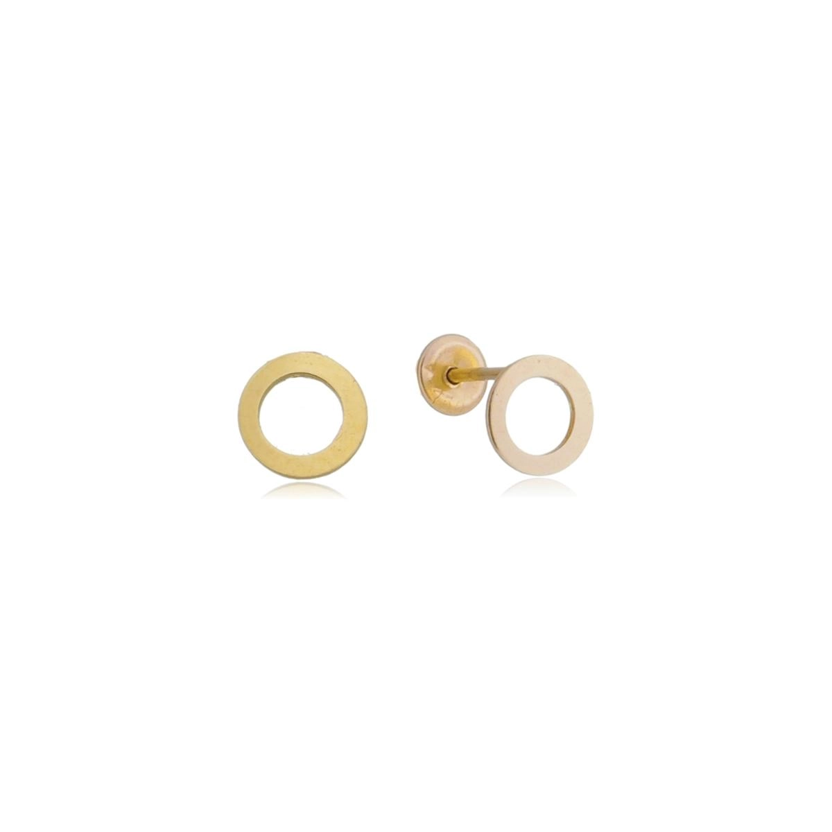 Brinco Ouro 18k Circulo 5mm
