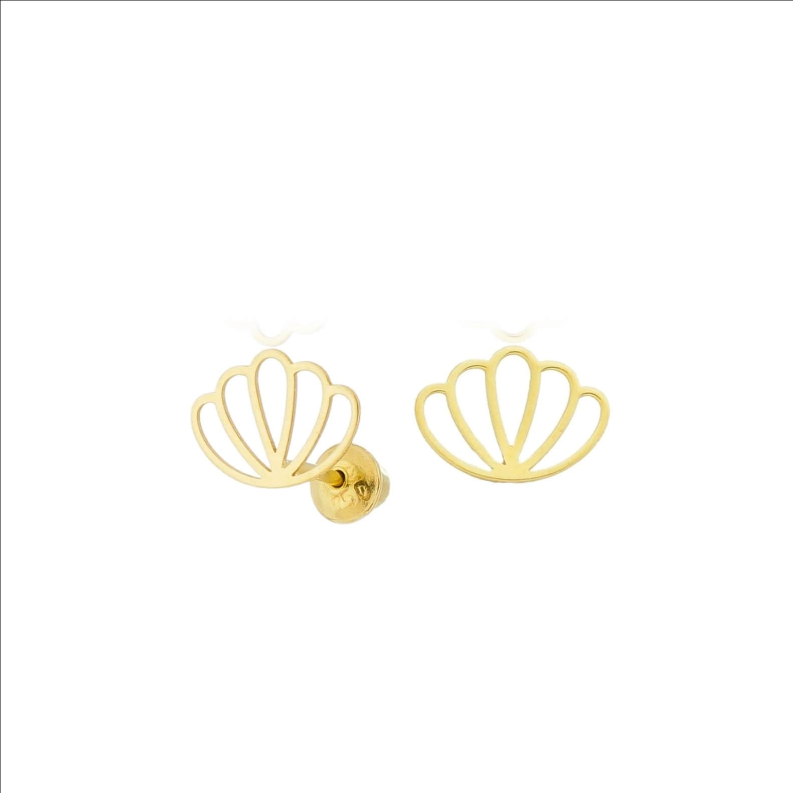 Brinco Ouro 18k Concha 5.50mm