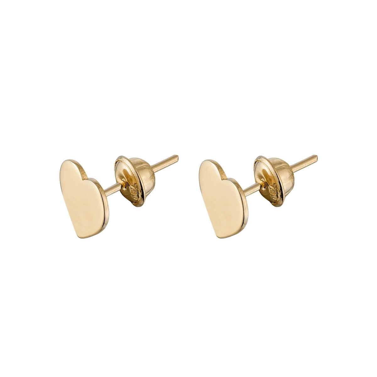 Brinco Ouro 18k Coração Chapa 7.70mm