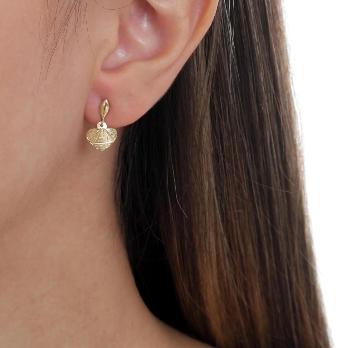 Brinco Ouro 18k Coração Escrava 15.20mm