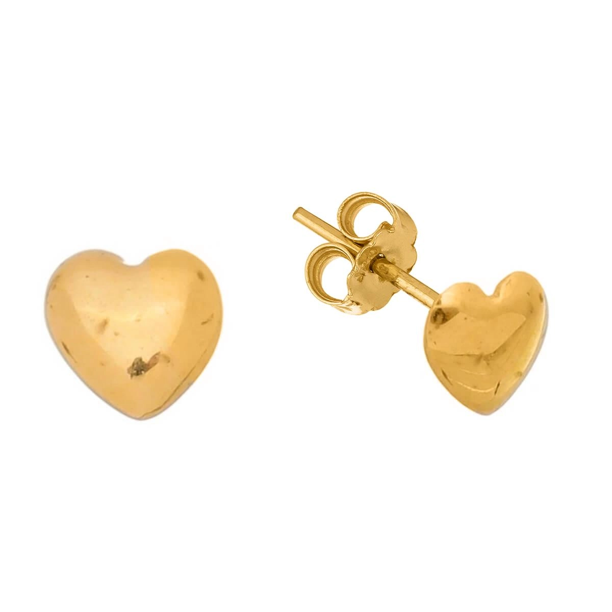 Brinco Ouro 18k Coração Liso 4.30mm