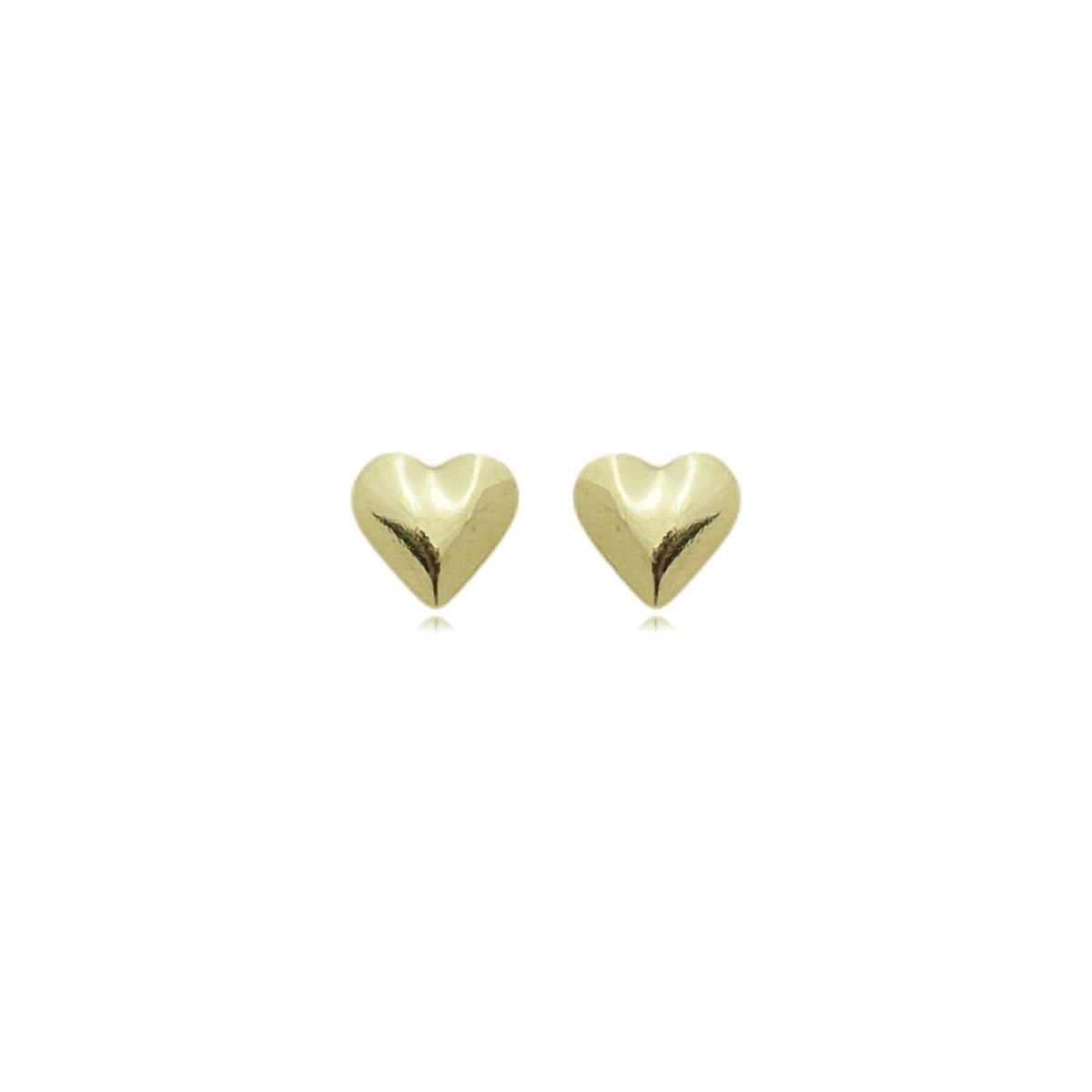 Brinco Ouro 18k Coração Liso 5mm BL099