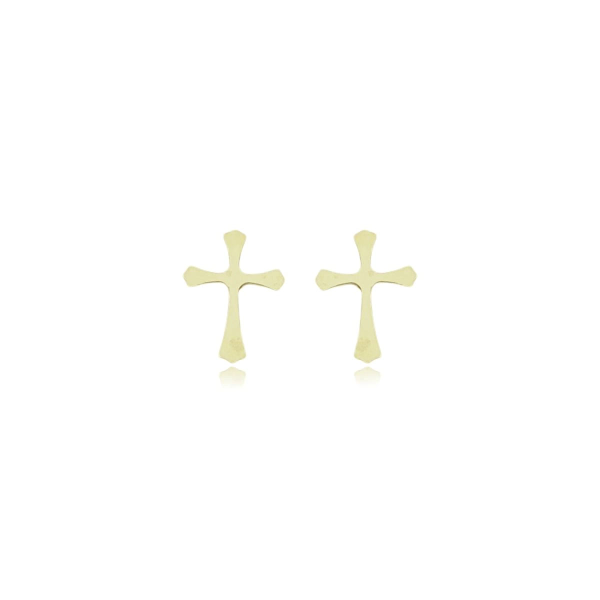 Brinco Ouro 18k Cruz Lisa 9mm