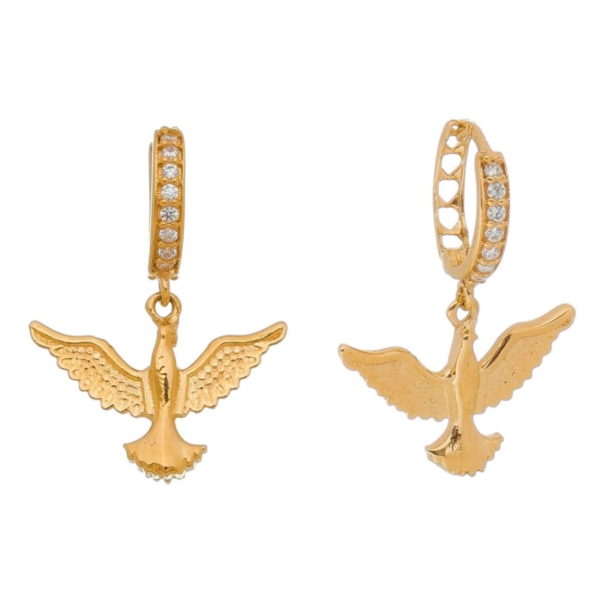 Brinco Ouro 18k Divino Espírito Santo 10mm