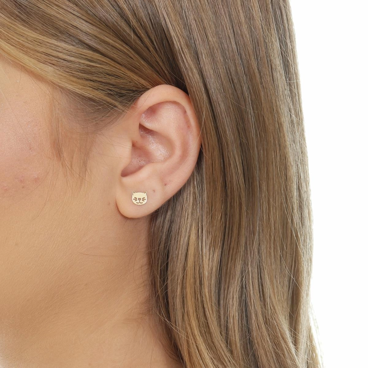 Brinco Ouro 18k Gato 6.00mm