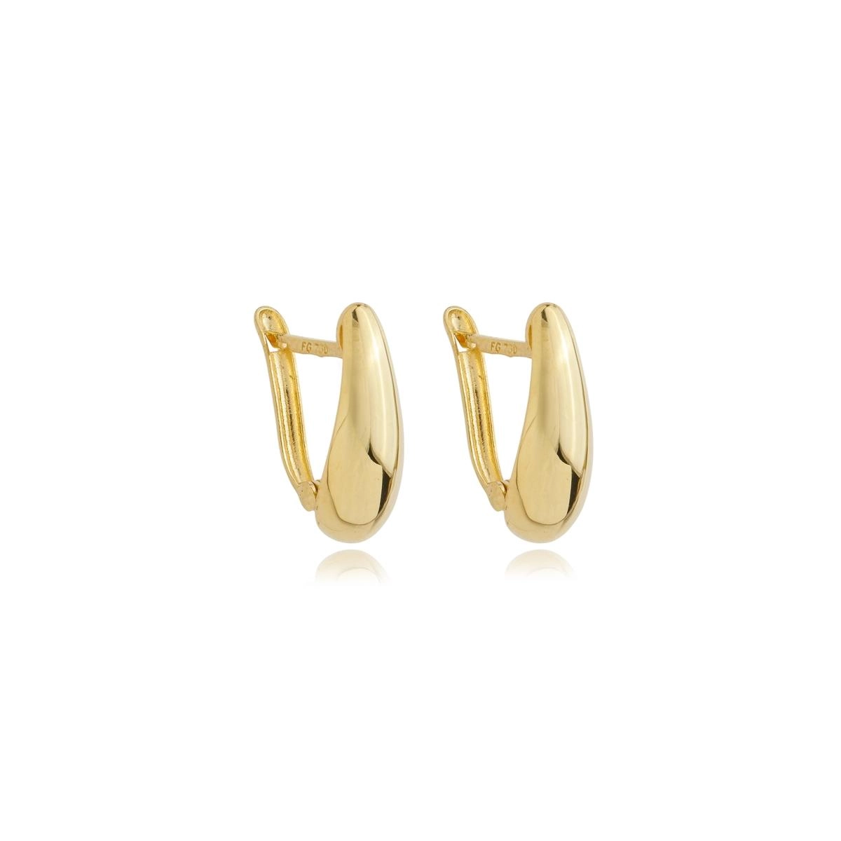 Brinco Ouro 18k Gota C/Trava 1.60cm