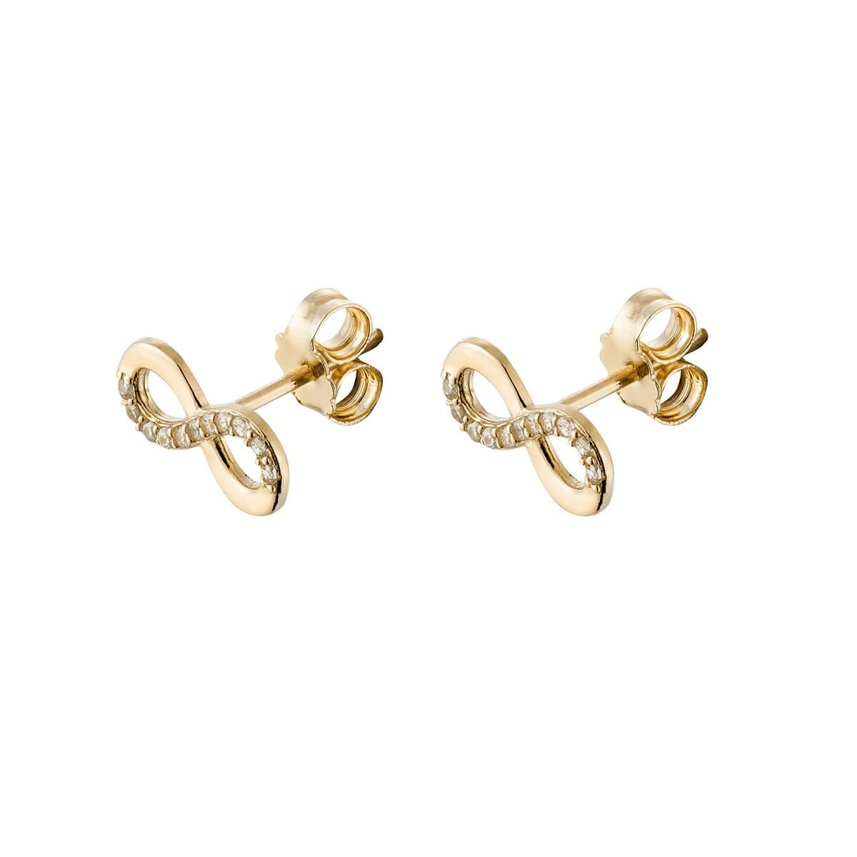 Brinco Ouro 18k Infinico C/ Pedras 10.70mm