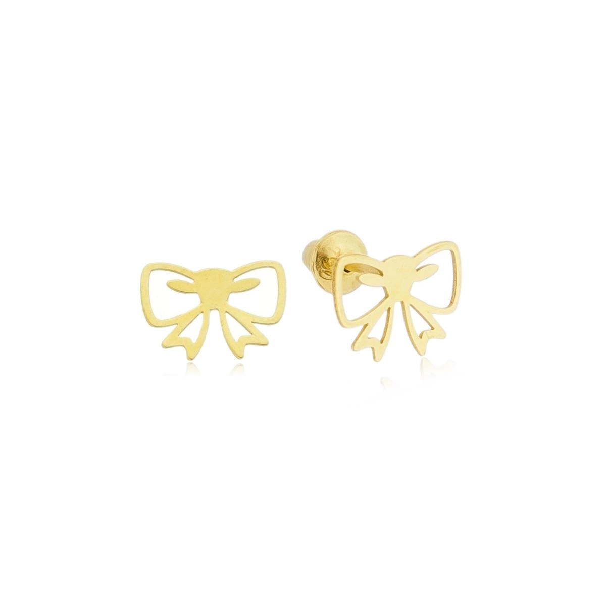 Brinco Ouro 18k Laço 5.50mm