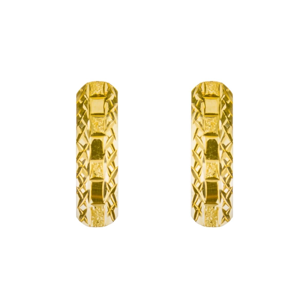 Brinco Ouro 18k Meia Argola 1.10 gramas