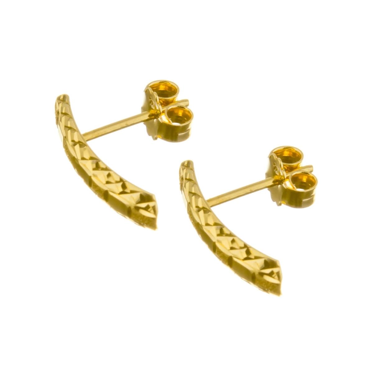 Brinco Ouro 18k Meia Argola 1.10 gramas
