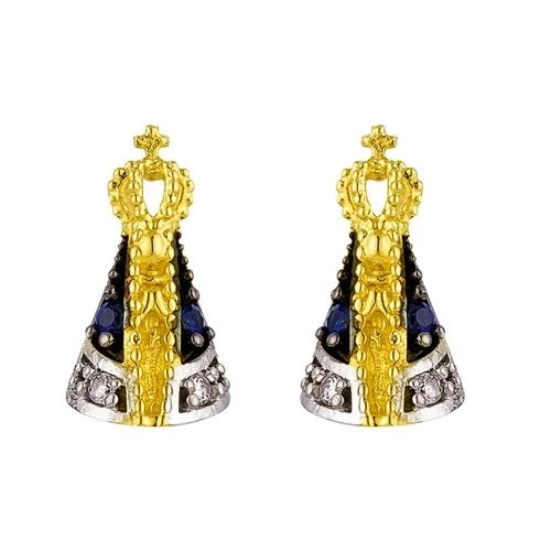 Brinco Ouro 18k Nossa Senhora 0.90 gramas