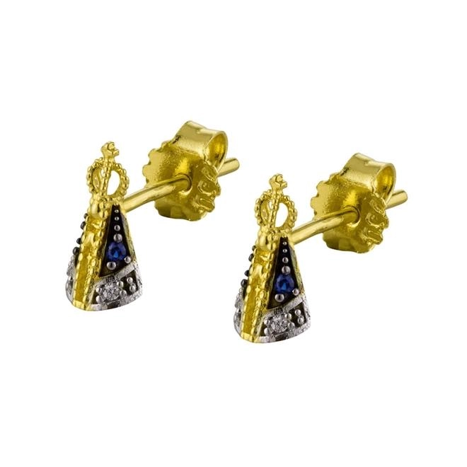 Brinco Ouro 18k Nossa Senhora 0.90 gramas