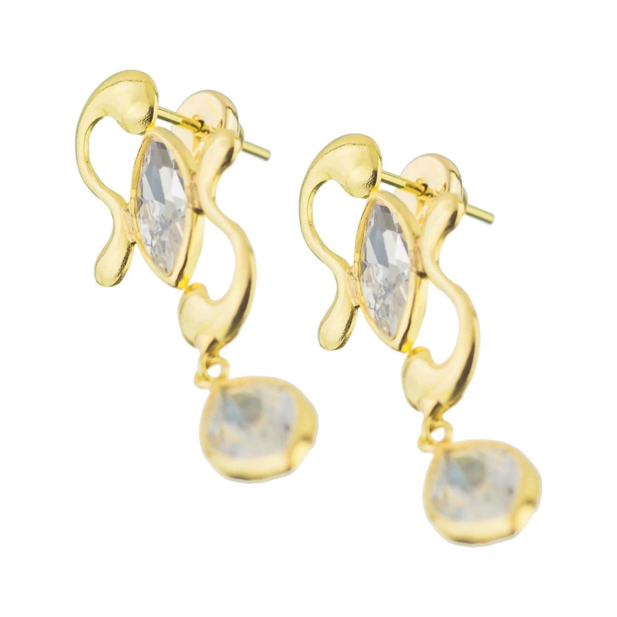 Brinco Ouro 18k Orelhas Navetes 4.80mm 1.90 Gramas