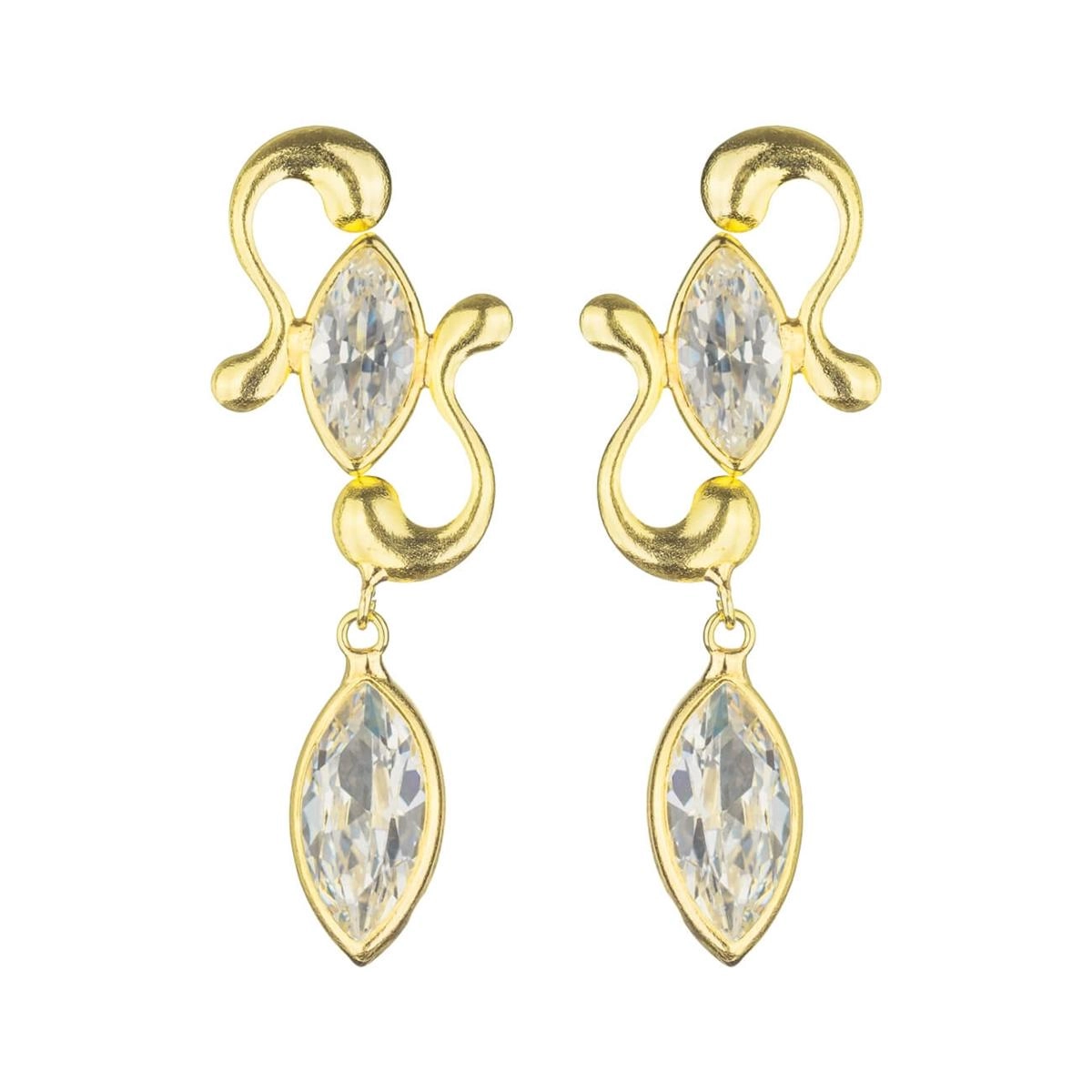 Brinco Ouro 18k Orelhas Navetes 4.80mm 1.90 Gramas