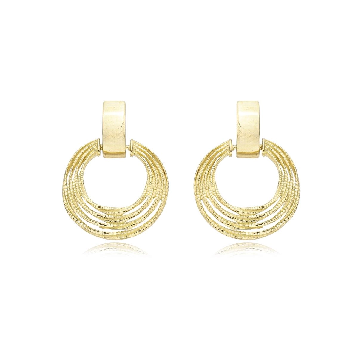 Brinco Ouro 18k Redondo 4 Fios 1.35cm