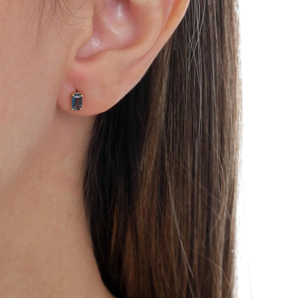 Brinco Ouro 18k Topázio Azul 5.30mm