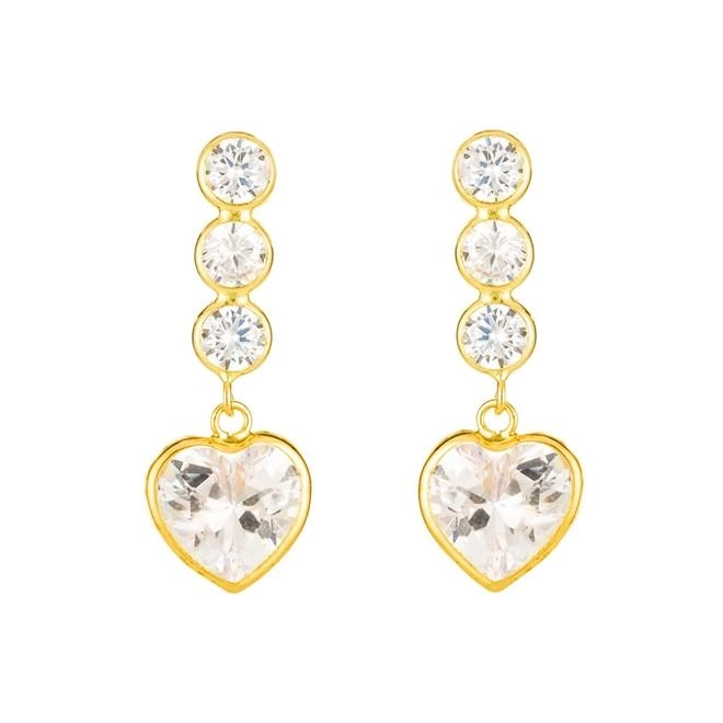 Brinco Ouro 18k Três Marias Incolor 1.75 gramas