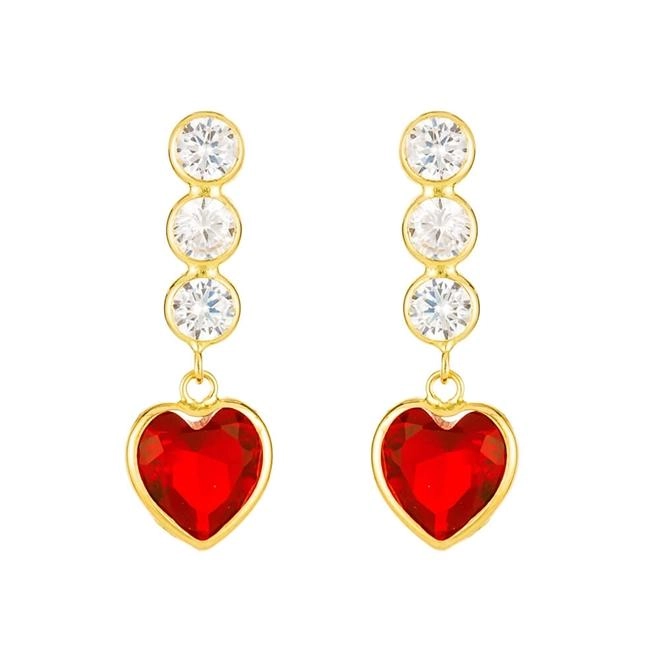 Brinco Ouro 18k Três Marias Vermelho 1.75 gramas