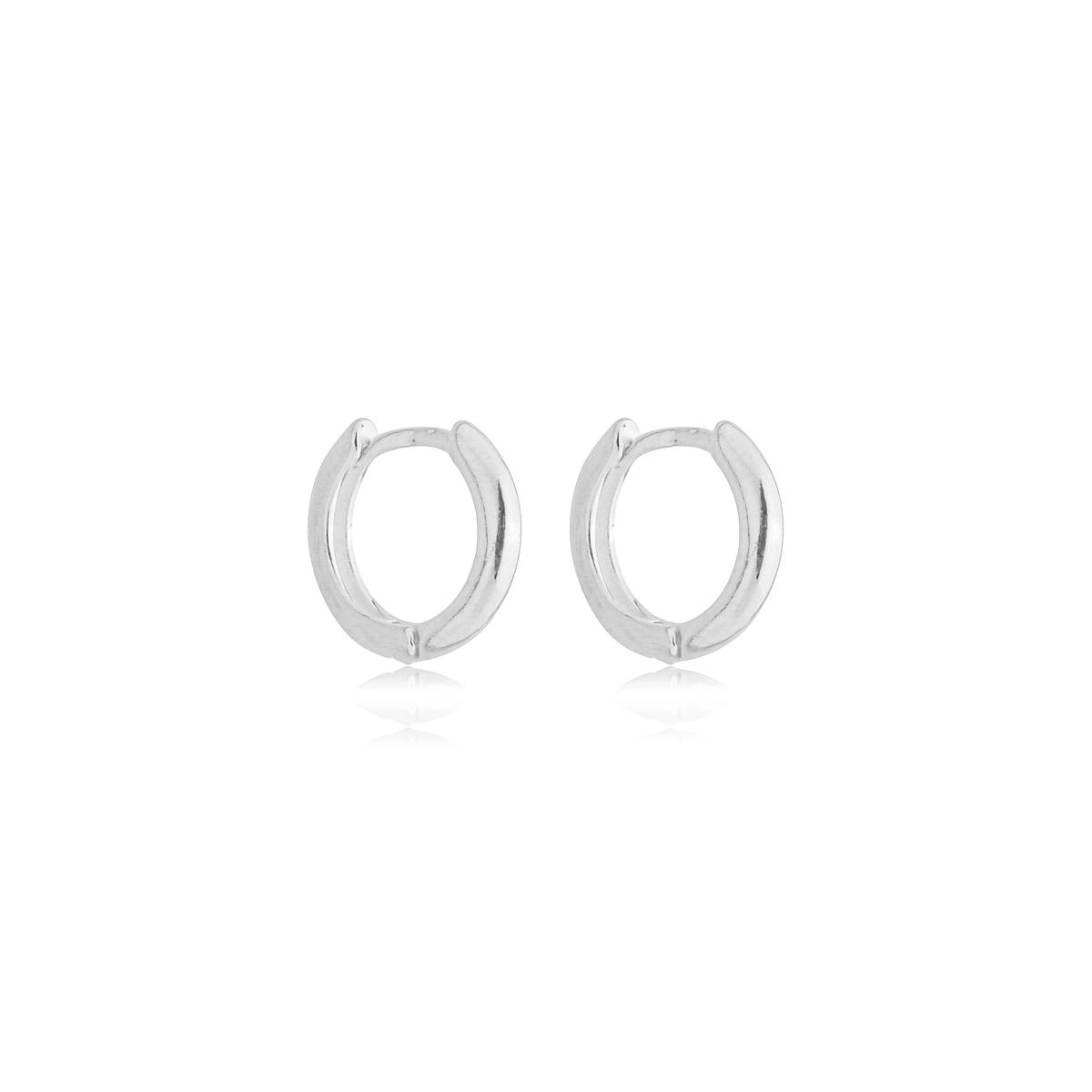 Brinco Prata 925 Argola Lisa Trava 1.10cm